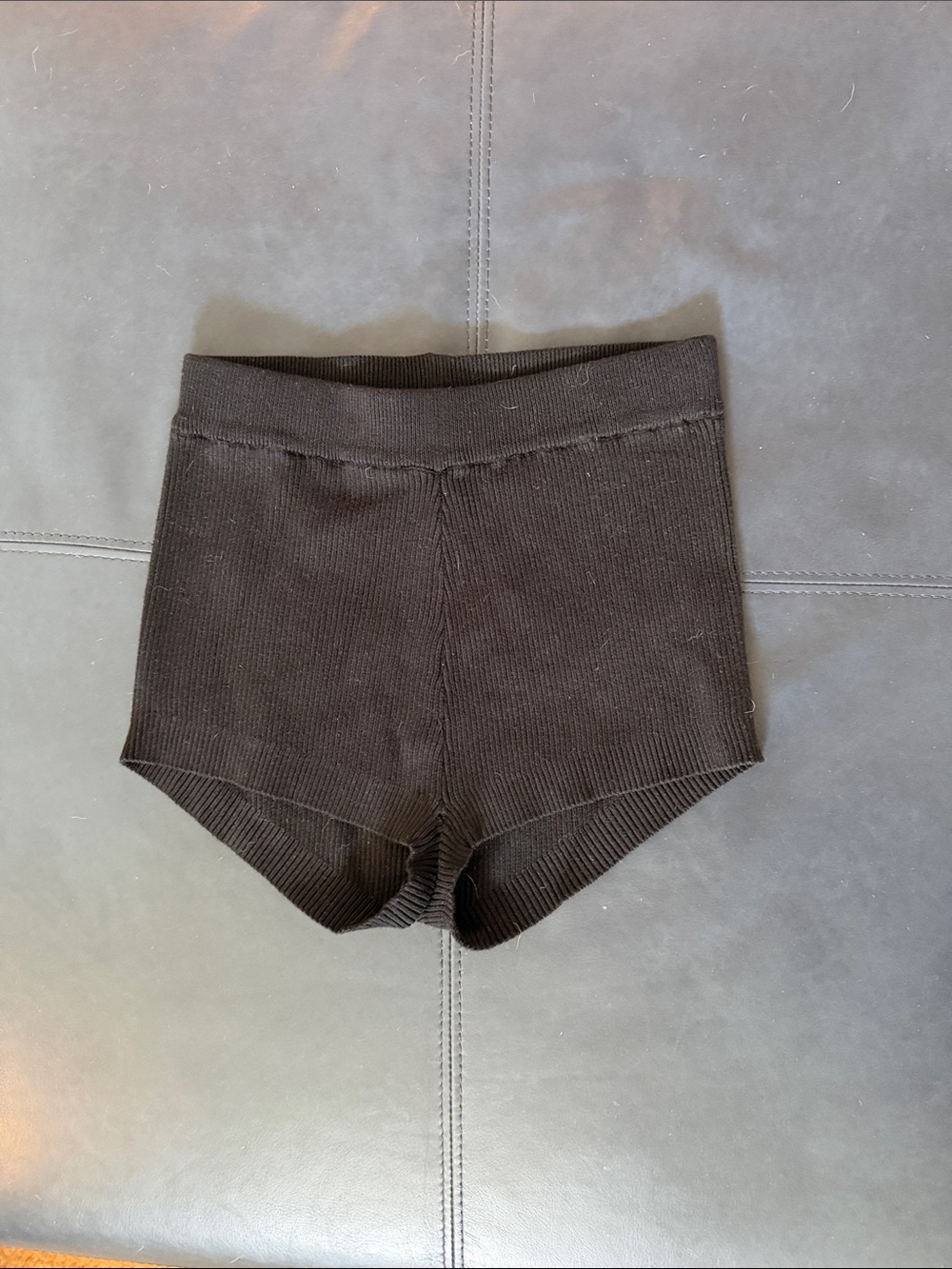 Edikted Black Ribbed High-Waist Bike Shorts
